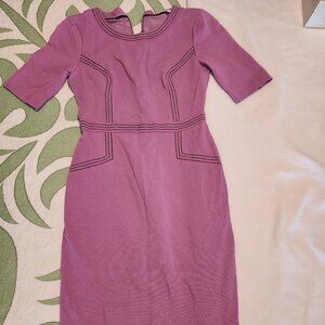 ✨ BODEN Lilac Ponte Ottoline Dress – 1940s Secretary Chic ✨